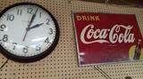 1948 Coca-Cola Sign and working Electric Clock