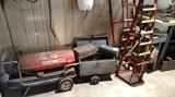 Heater, ramps and Metal Wheeled Chest....