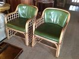 Rattan / Vinyl Chairs (4 Available) $ 80.00 each.