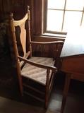 Antique Straw Seat Captain's Chair $ 60.00