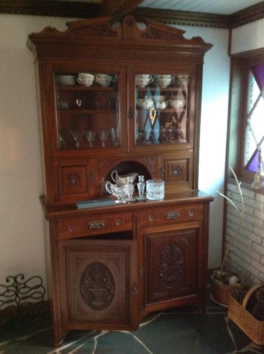 Gorgeous Antique Hand Carved Display / China Cabinet $ 600.00
