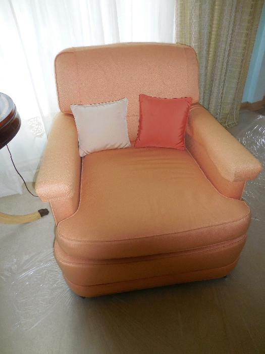 Mid Century Apricot Slipper Chair (2)