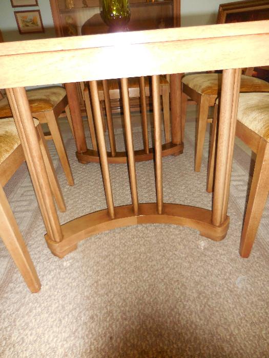 Double Pedestal on table.REALLY nice MID CENTURY DINING SET!!