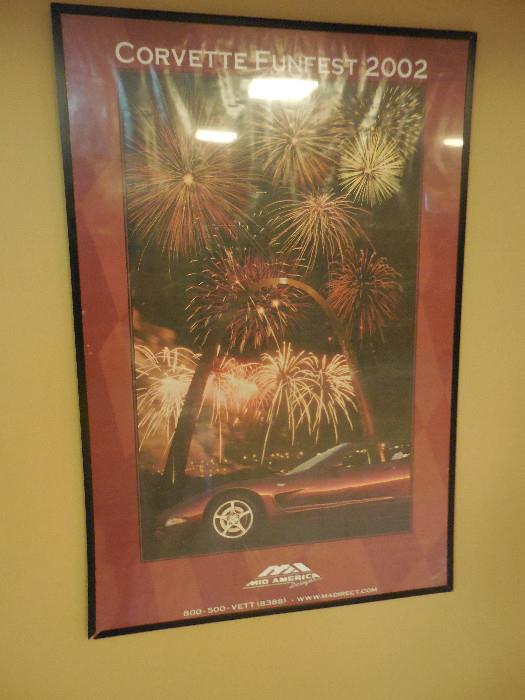 Various Framed Corvette Posters