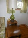 Mid Century Step end Table.Mid Century Table Lamp