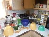 Fiesta Bowls SOLD.spice Rack, Utensils, Sunbeam Mix Master