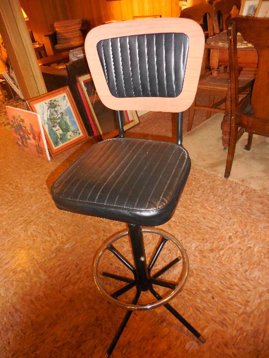 Mid Century Bar Stool (4). Wrought Iron Chair Co."The Future"