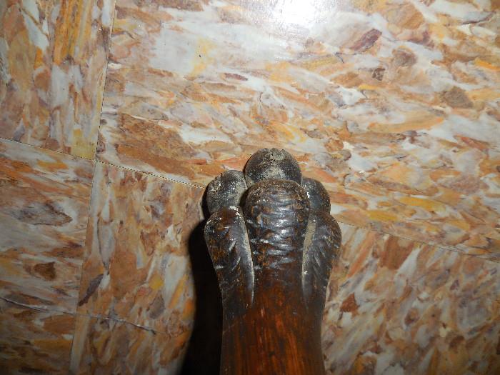 Hand Carved Claw Foot.