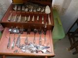 2 different sets of Vintage Flatware.Wm Rogers.Triple Plate. 12 Piece place setting plus service with both!