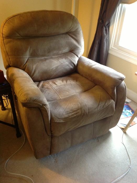 two suede Lane electric recliners
