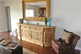 Pine Credenza And Framed Mirror