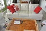 White leather sofa