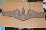 Antique Silver Dolphins submarine wall plaque