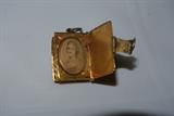 Victorian Gold Book Locket w/ Lucky Horseshoe 
