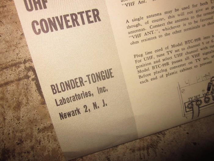 Blonder - Tongue Radio, Vintage Radio