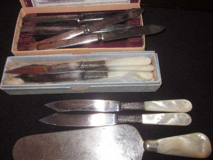 Mother of pearl knife handles