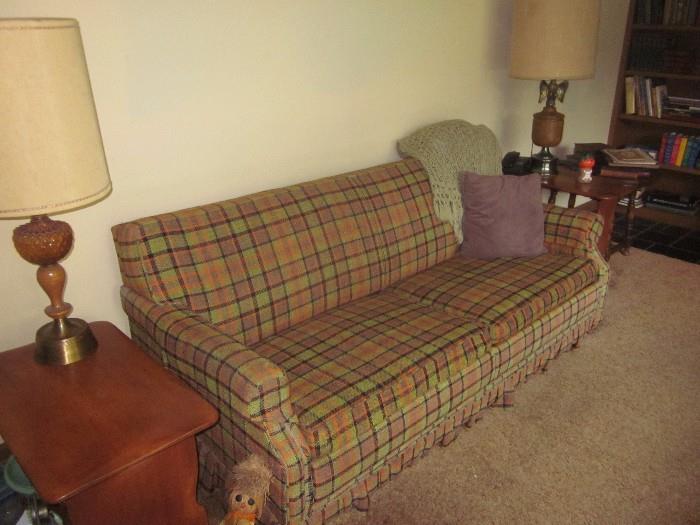 Vintage plaid sofa