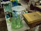 Vaseline glass decanters