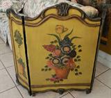 Painted fire place screen