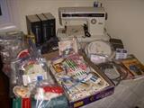 Sewing machine (Sears), knitting items, etc.
