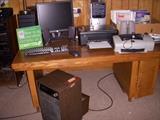 Desk, Older Dell computer, etc.