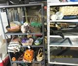 Holiday decorations, shelving 