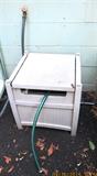 Garden hose in reeled storage