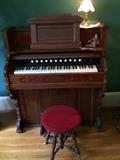 Antique organ and stool