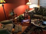 Lamps, antique pieces, rugs and lazy boy recliner