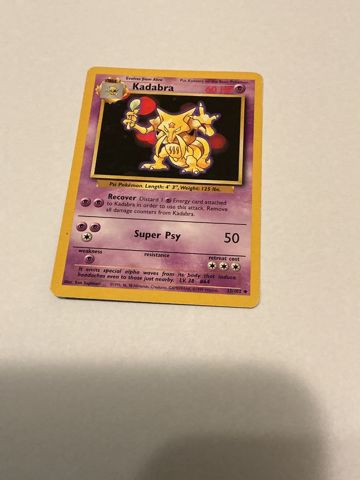 1999 kadabra pokemon card Pokmon #64 TV Animation Blue Logo 1st Print ENG L015955 AGS Collectibles Kadabra 32/102 & Abra 43/102