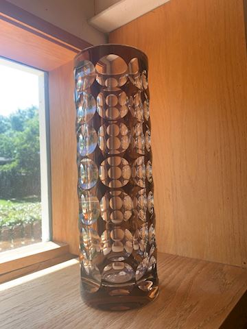 Mid Century Modernist Vase Cut Crystal