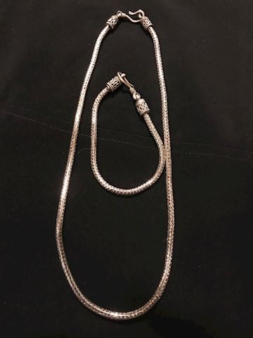 Sterling silver necklace and bracelet j-2