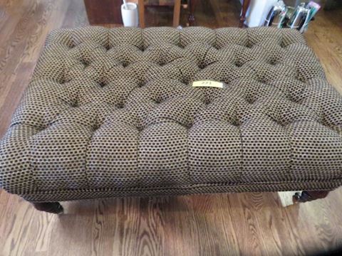 Large Upholstered Bench & Tray
