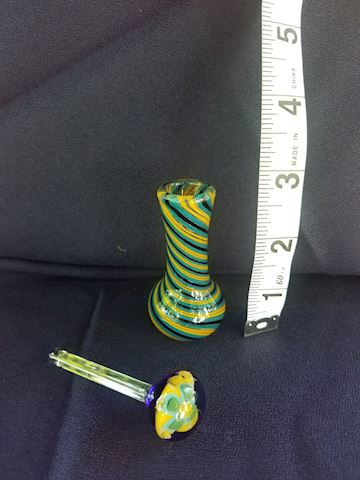 Small delicate signed glass art perfume bottle