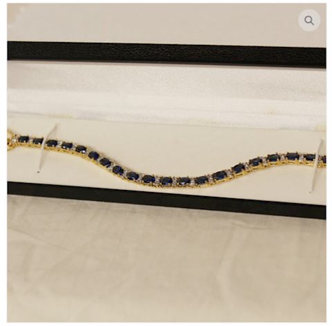 14K GOLD Sapphire Bracelet w/ Accents