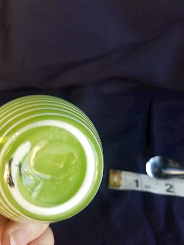 Green signed glass-art perfume bottle