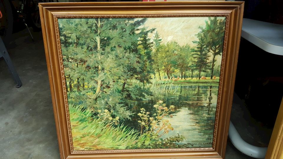 RENE VAN DE SANDE Oil on Canvas LANDSCAPE PAINTING