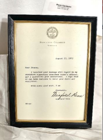 Letter Signed by Gov. of Tennessee, Winfield Dunn