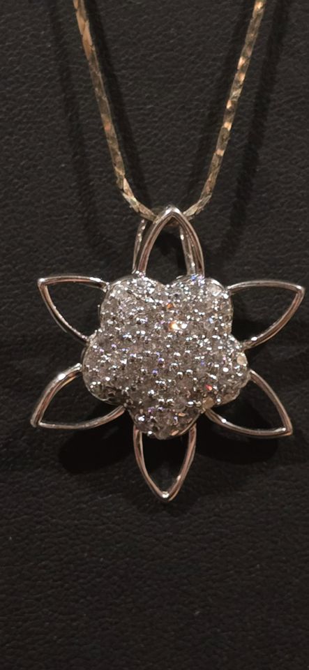 925 Silver Sunburst pendant on 18 925 stamped chain bidding