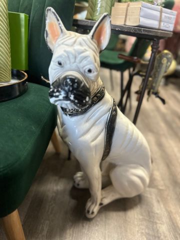 希少 Chalkware Bulldog timeworn clothing Vintage Chalkware Bulldog Statue bidding ends 7/17 $15.00
