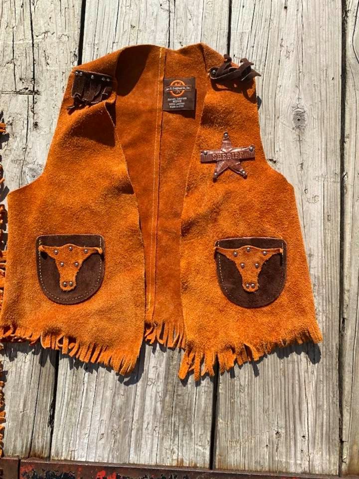 Vintage Suede Children's Cowboy Outfit bidding ends 3/18 5.00