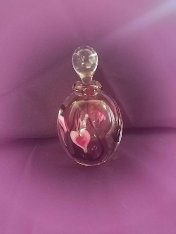 Heart signed art-glass perfume bottle
