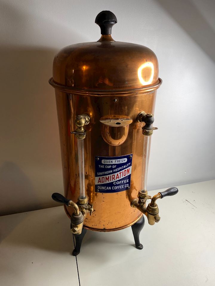LANSING MI ESTATE SALE ANTIQUES COLLECTIBLES  COPPER COFFEE URN 50% OFF