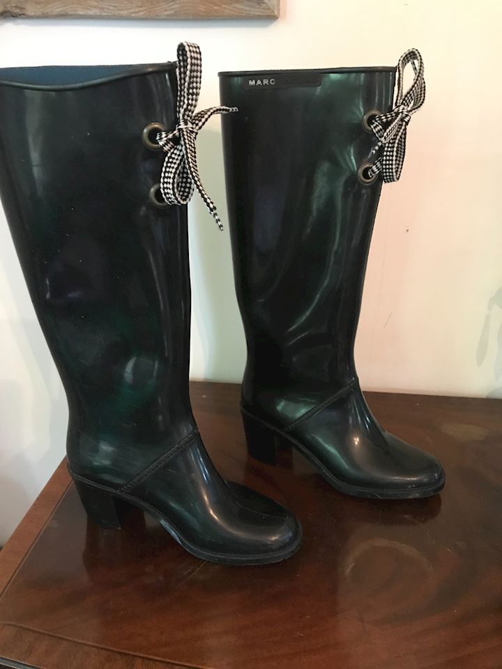 high heel rain boots