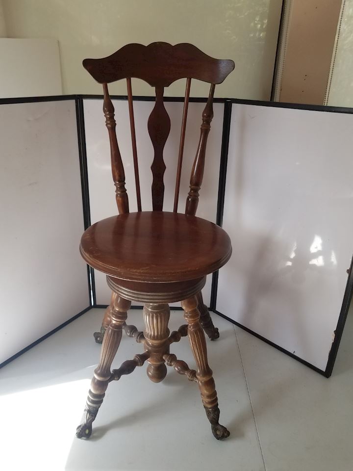 Antique Piano Stool High Back Gl Claw Feet 5 23 90 00 Antique Piano Stool High Back Gl