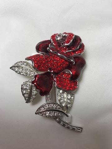 First Lady- Red Rose Brooch- Nolan Miller