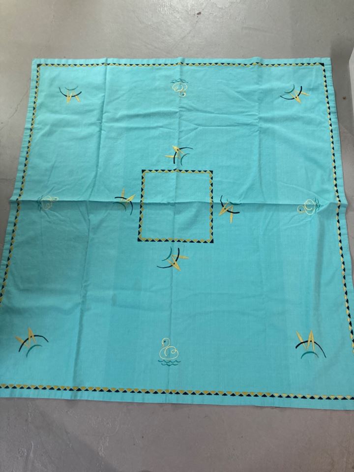 Vintage Linen Card Table Cloth bidding ends 5/5 12.00