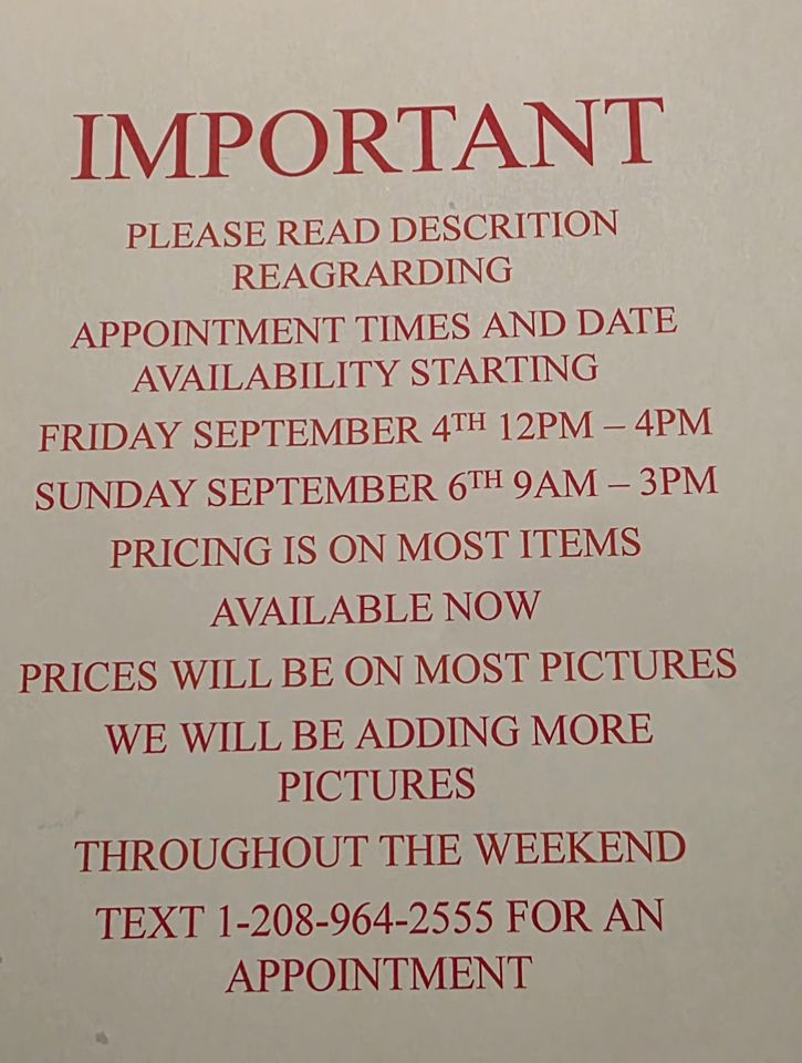 Quality Estate Sale by Kendra (BY APPOINTMENT ONLY)