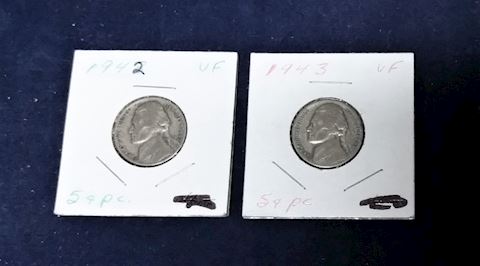 1942 and 1943 Jefferson War Nickles