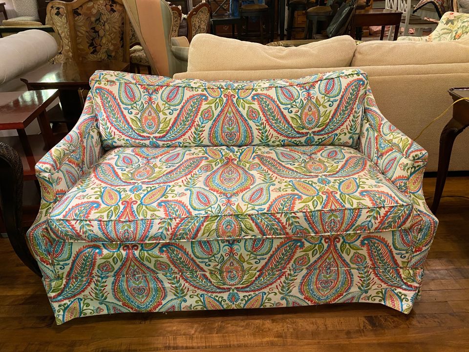 Fun Paisley Loveseat on Wheels bidding ends 10/20 300.00